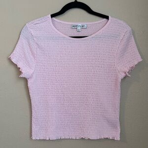 VALENTINES DAY Resort Wear Ruched Cropped Pink Top